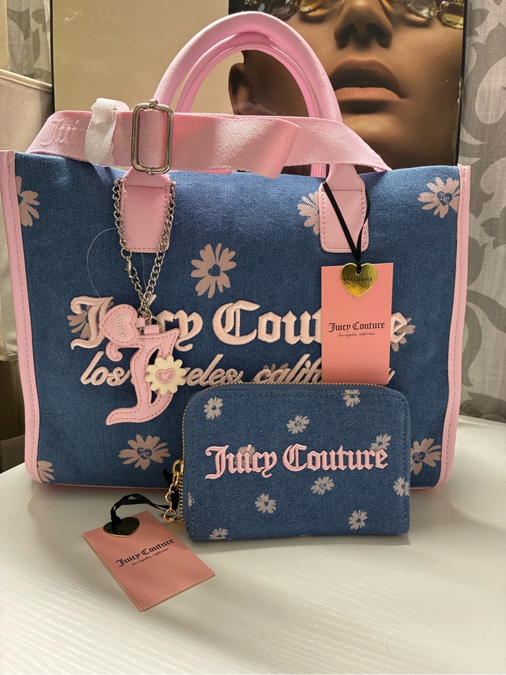 Juicy couture BNWT Denim tote with matching wallet
